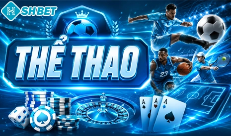 Banner thể thao SHBET với hình ảnh bóng đá, bóng rổ và casino trực tuyến, mang đến trải nghiệm cá cược thể thao hấp dẫn cùng tỷ lệ cược cạnh tranh cho người chơi.
