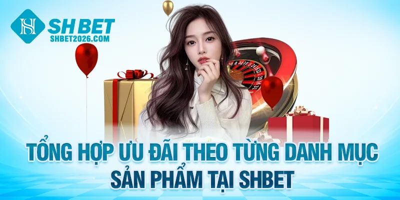 Tổng hợp ưu đãi theo từng danh mục sản phẩm tại SHBET